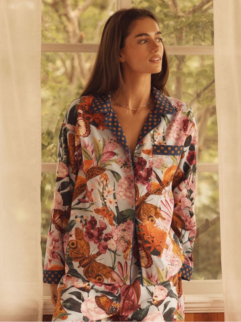 Anthropologie LyreBird Cloud Flannel Pajama Top - Picture 4 of 9